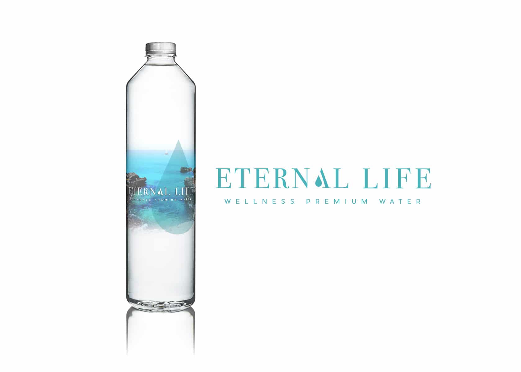 eternal life, water branding, premium water brand identity, branding